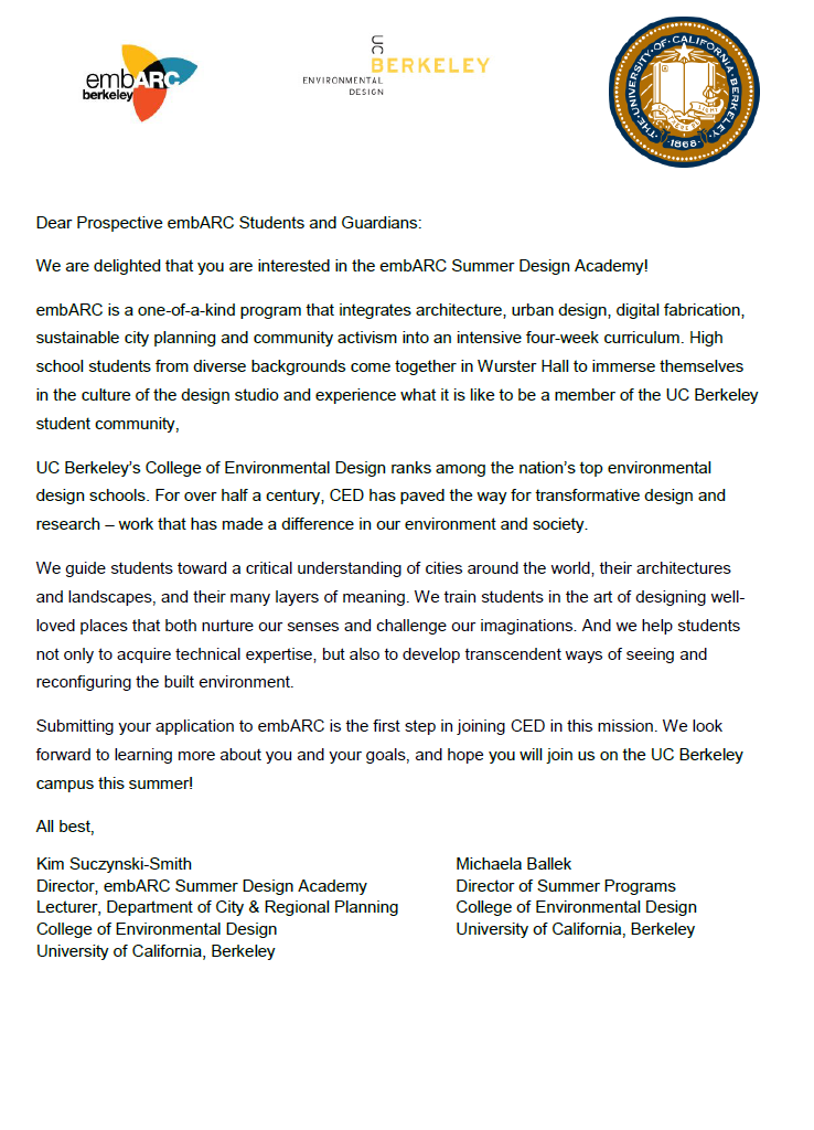 EMBARC Welcome Letter Education embarc-welcome-letter-education